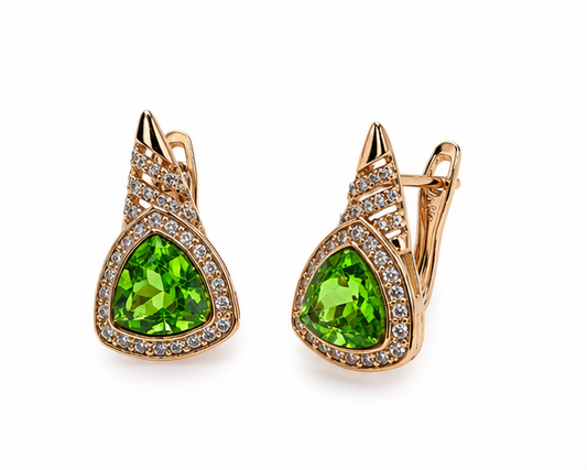 Aretes Huggie Oro Laminado Swarovski Esmeralda Royale | Princess Magic